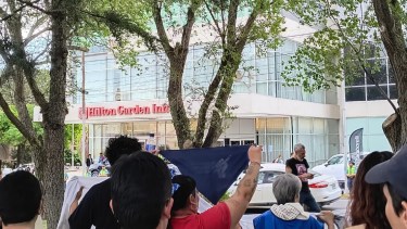 Marcha contra Villarruel. Foto: gentileza. 