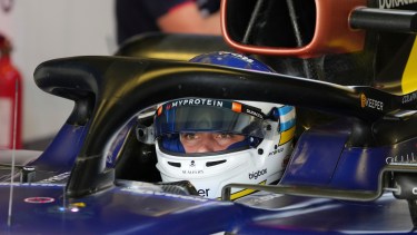 Williams driver Franco Colapinto, of Argentina, sits in his car during the second free practice ahead of the Formula One Mexico Grand Prix auto race at the Hermanos Rodriguez racetrack in Mexico City, Friday, Oct. 25, 2024. (AP Photo/Fernando Llano)