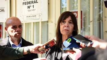 Beatriz Gentile en Fiscalía Federal de Neuquén. Foto Ceci Maletti.