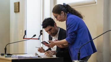 El fiscal Tomás Soto dirige la investigación preliminar del homicidio de Lucas Gatica y junto con la Policía buscan al supuesto homicida. (foto Marcelo Martínez) 