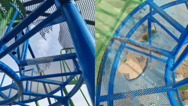 Su hijo terminó con 8 puntos por un tobogán roto en Roca y fue a la Justicia: "Es un peligro" (Foto: gentileza)