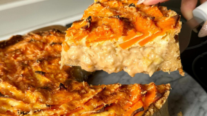 Tentate con esta tarta de calabaza y puerro con masa sin tacc: rica, saludable y económica