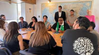 Los dirigentes de ATE y UPCN rubricaron el acuerdo,  (Foto: gentileza)