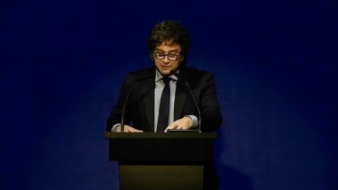 Milei en su discurso esta noche. Foto: gentileza Infobae. 