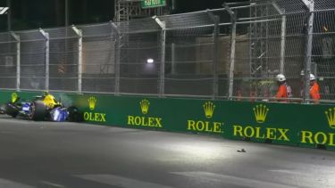 Franco Colapinto y un fuerte choque en Las Vegas. Foto: Captura Espn