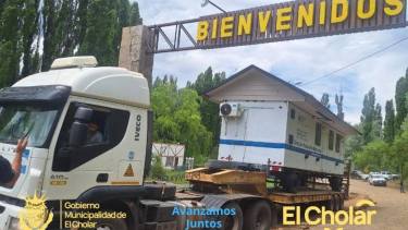 En noviembre llegó el tráiler a El Cholar donde funciona la Aduana y Migraciones del lado argentino (gentileza Municipio de El Cholar)