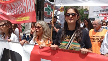 Cesira Mullally participó en la Jornada Sanitaria de Lucha Nacional en CABA. Foto: gentileza.