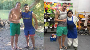 Furor por Cristian Lema: visita Roca y todos quieren su selfie con el 2 de Boca 