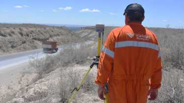 Trabajos de medición en la Ruta 6, en diciembre pasado.