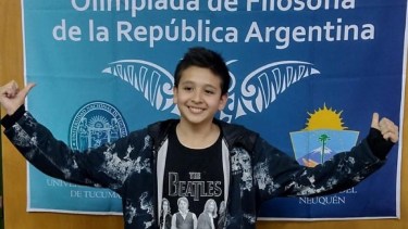 Valentino Demetrio Gano las olimpiadas de Filosofía. Foto: Gentileza. 