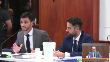 El fiscal jefe Juan Pedro Peralta pidió al jurado popular que declare culpable al imputado Eduardo Morello. (foto gentileza) 