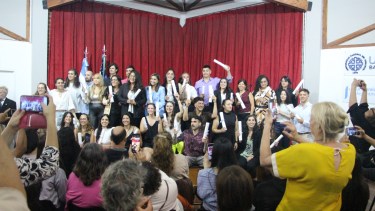Los egresados del Centro Regional Universitario Bariloche. Foto: gentileza