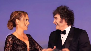 Natalia Denegri y Javier Milei
