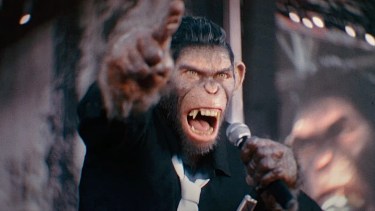 Robbie Williams es un mono en su biopic. 