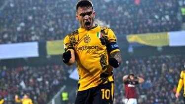 Lautaro Martínez marcó el 1-0 parcial para Inter en la Champions League.