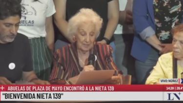 Encontraron a la nieta 139,  informó Abuelas de Plaza de Mayo. Foto: Captura video