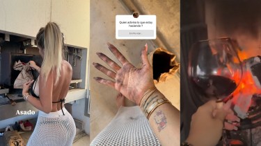 Wanda Nara cocinó asado.