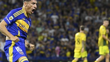 Merentiel le dio la victoria a Boca ante Aldosivi por el Torneo Apertura. (Fotobaires)
