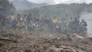 Los pobladores de El Manso se sumaron como brigadistas. Foto: gentileza