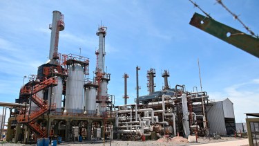La planta se ubica en el polo petroquímico de la localidad. Foto: Florencia Salto. 