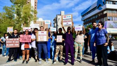 Protesta de residentes médicos de Neuquén. (Matías Subat)