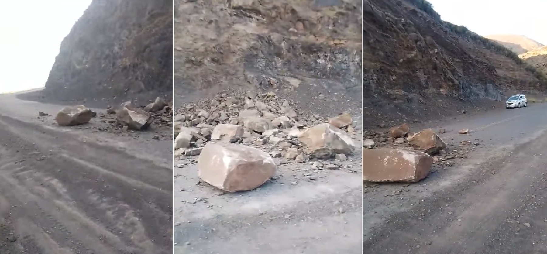 Video | Cayeron rocas en una curva de la Ruta 43, cerca de Chos Malal ...
