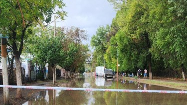 Calles anegadas en Godoy. Foto: gentileza.