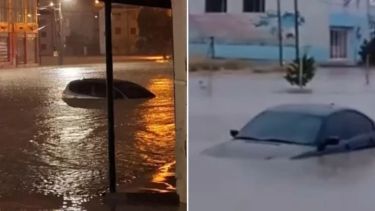 Video | Dos choferes rescataron a una mujer que quedó en medio del temporal de lluvia que azotó a Chubut