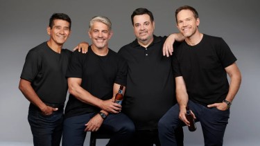 Druk junto a Pablo Echarri, Carlos Portaluppi y Osqui Guzmán.