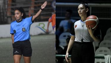 Florencia Martínez y Patricia Vivanco sueñan con arbitrar en la máxima categoría de fútbol y básquet, respectivamente. 