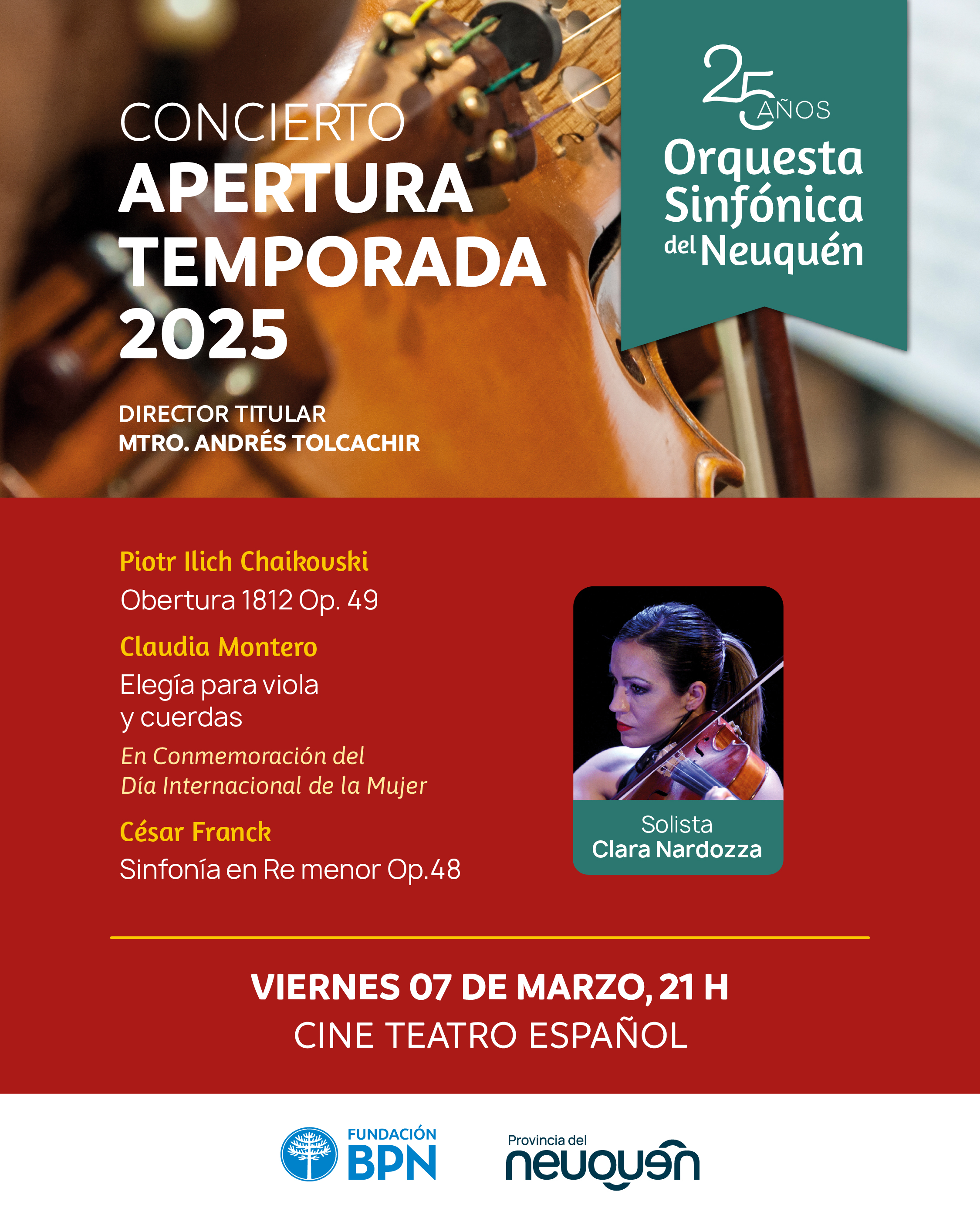 APERTURA TEMPORADA 2025. ORQUESTA SINFÓNICA DEL NEUQUÉN