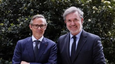 Foster Gillett con Guillermo Tofoni, el empresario que lo acercó al fútbol argentino. 