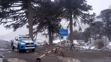 El paso Pino Hachado cerrado este domingo. Foto: gentileza.