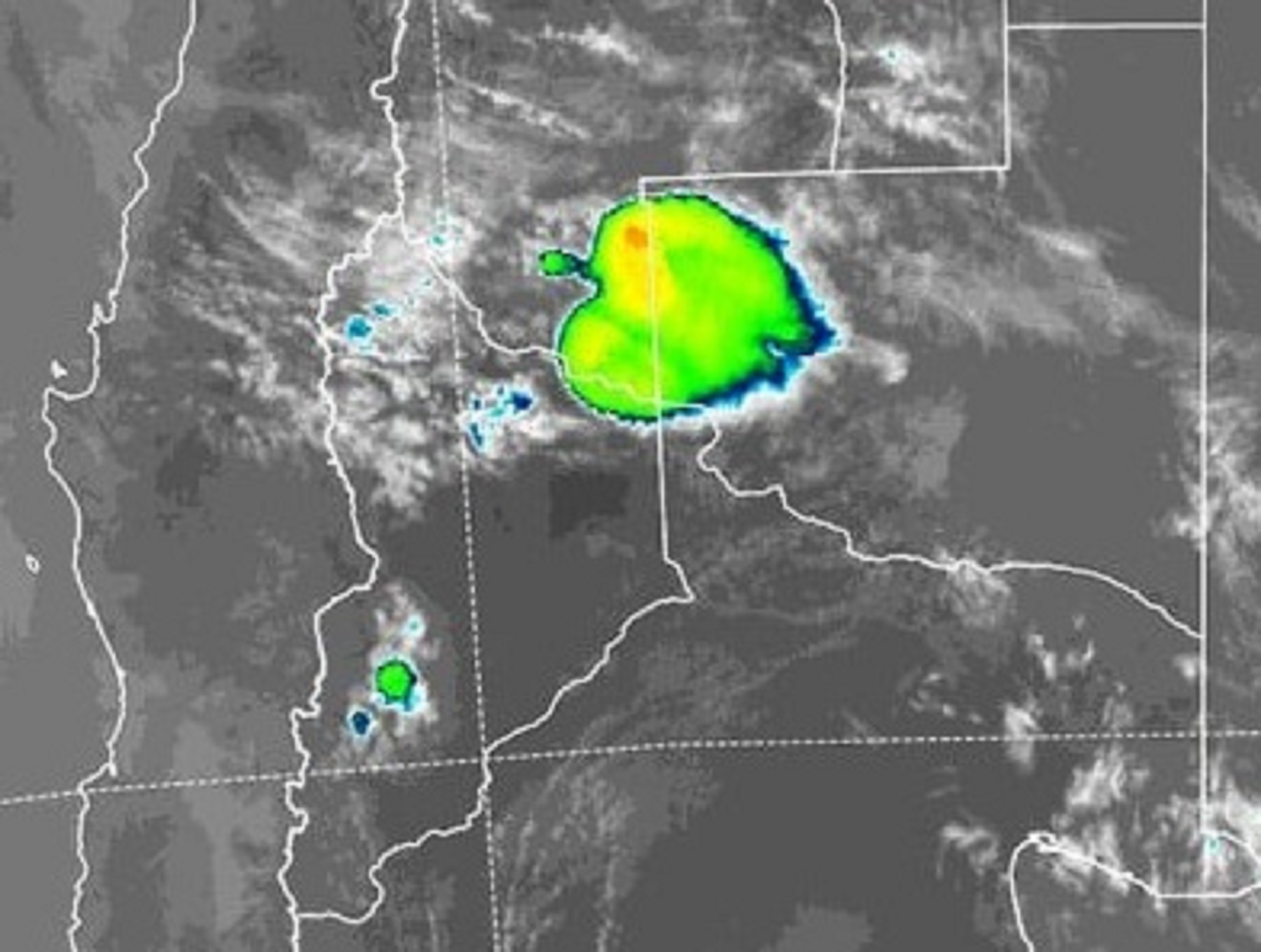 La tormenta este viernes. Foto: gentileza SMN. 