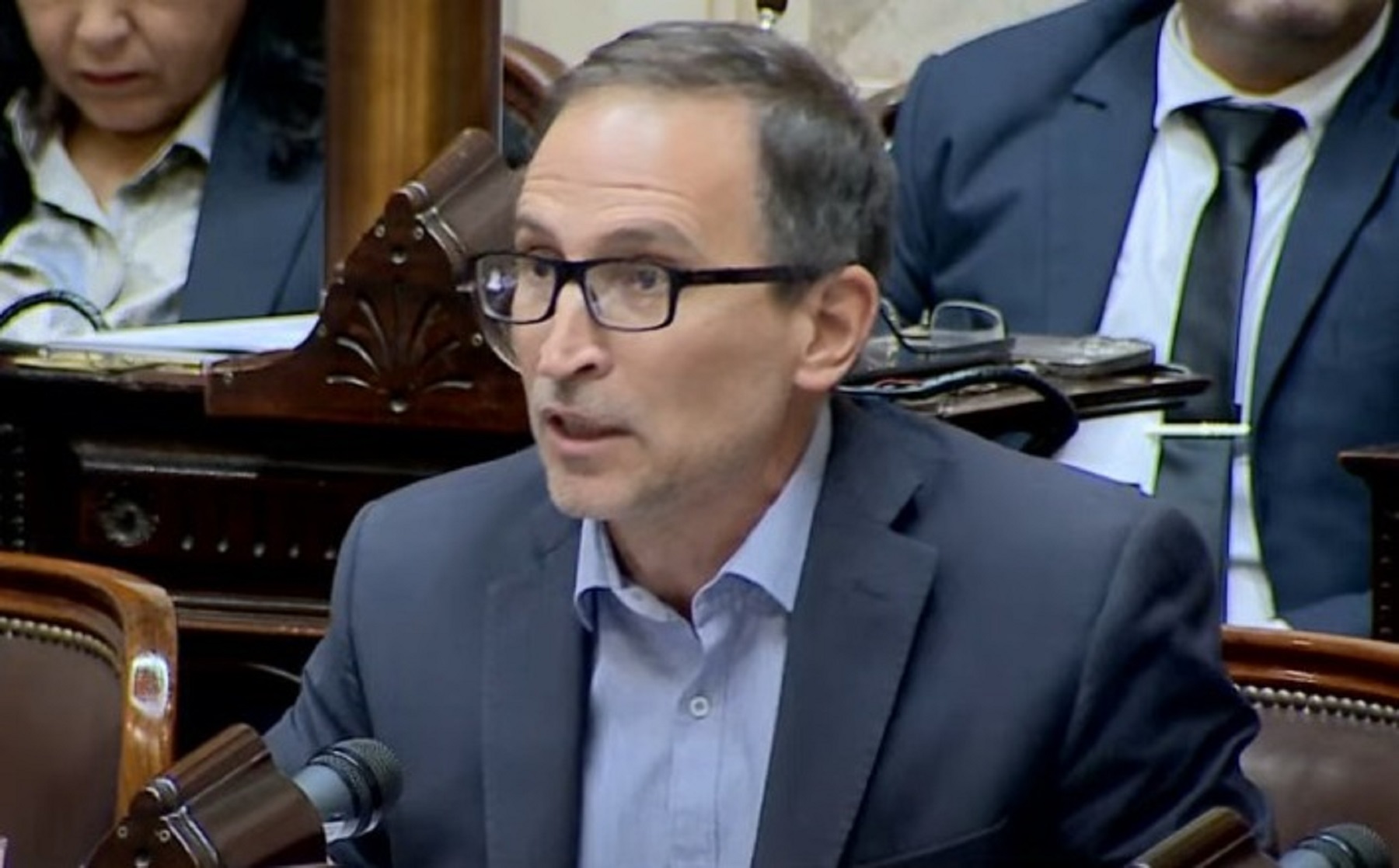 Agustín Domingo en Diputados este miércoles. Foto: Captura. 