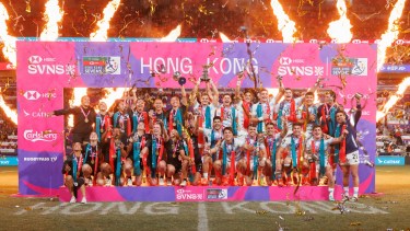 Los Pumas 7's se consagraron por primera vez en Hong Kong. (Foto: World Rugby)
