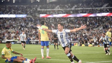 Giuliano Simeone metió el cuarto de Argentina. (Foto: Matías Subat)