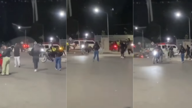 Los inspectores fueron golpeados por motociclistas en la Isla 132. Foto: Facebook.