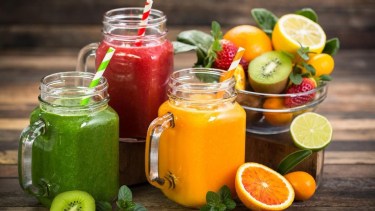 Jugo de naranja cien por ciento natural.