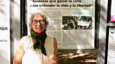 Ana María Chaina participó de la primera movilización contra la dictadura militar en Neuquén. Foto: Cecilia Maletti. 