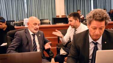 Fiscal jefe Vignaroli, defensor Gutiérrez, representante del fiscal de Estado Kohon: un acuerdo que ningún juez quiere homologar. (Archivo/Cecilia Maletti)