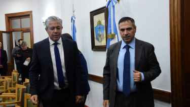 Rolando Figueroa y Gustavo Mazieres, el día del lanzamiento de la reforma procesal civil. (Archivo/Cecilia Maletti)