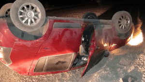 Ruta 23: volvían de vacacionar en Las Grutas y volcaron cerca de Dina Huapi