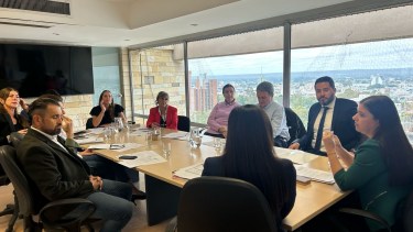 Vanina Merlo y su equipo de trabajo en la reunión con el Consejo de la Magistratura. (Gentileza)