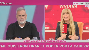 Viviana Canosa con Jorge Rial en C5N. 