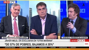 Javier Milei irrumpió en A24 para sorprender a su economista favorito en vivo: “Mi gestión está inspirada en él”