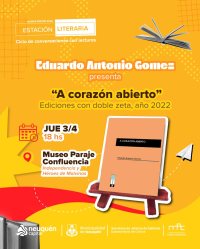 Imagen Estación Literaria: presentación del Libro «A corazón abierto» de Eduardo Antonio Gomez
