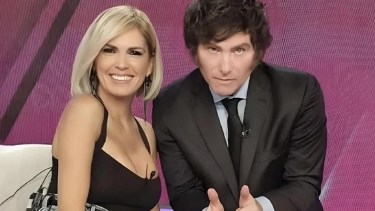 Viviana Canosa junto a Javier Milei. 