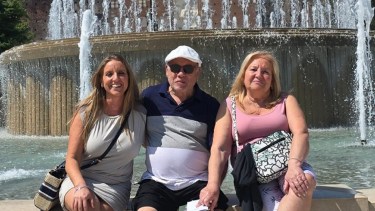 Paula Bernini en Italia con sus padres.