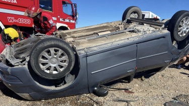 Vuelco en Ruta 22, a la altura de Arroyito. Foto: Bomberos Voluntarios de Senillosa.